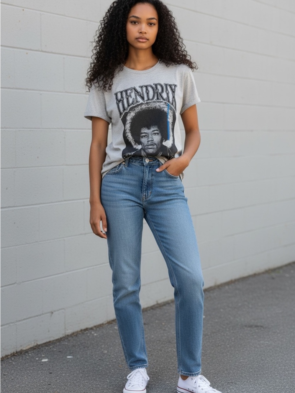 Grey Short-Sleeve Jimi Hendrix Graphic Tee